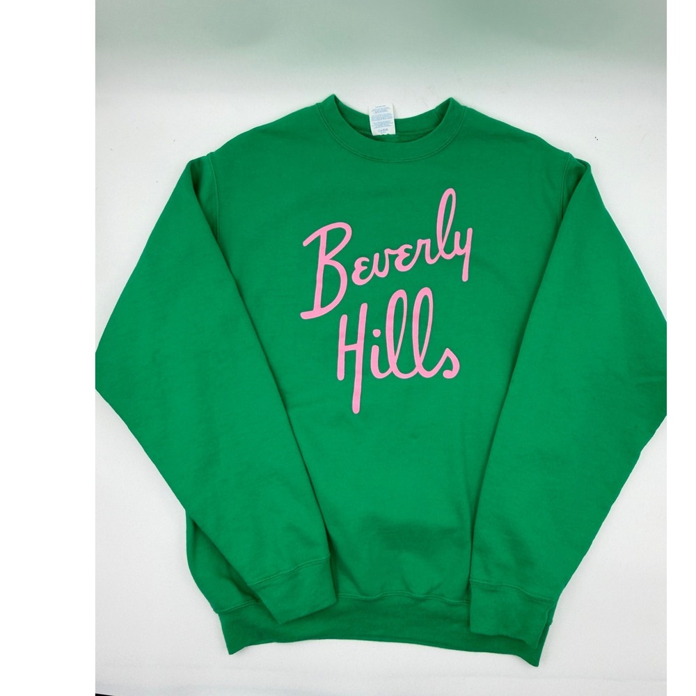 Beverly Hills Green Crewneck Womens Funky Colorful